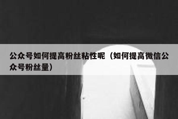 公众号如何提高粉丝粘性呢（如何提高微信公众号粉丝量） 第1张