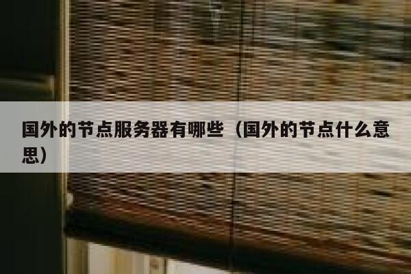 国外的节点服务器有哪些（国外的节点什么意思） 第1张
