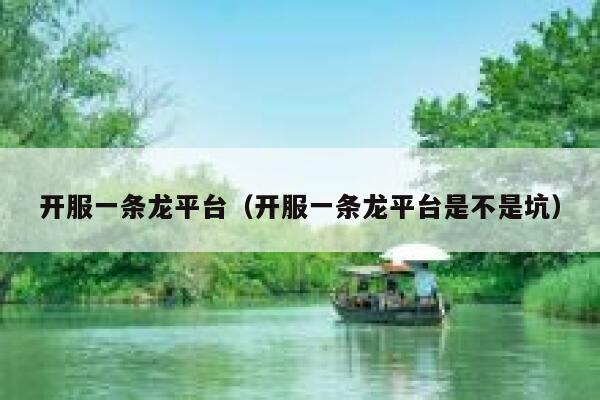 开服一条龙平台（开服一条龙平台是不是坑） 第1张
