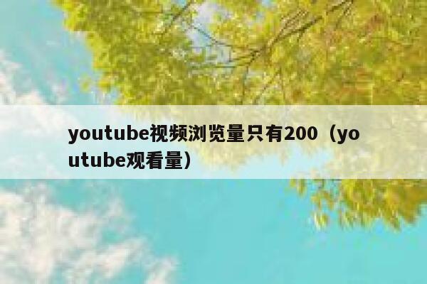 youtube视频浏览量只有200（youtube观看量） 第1张