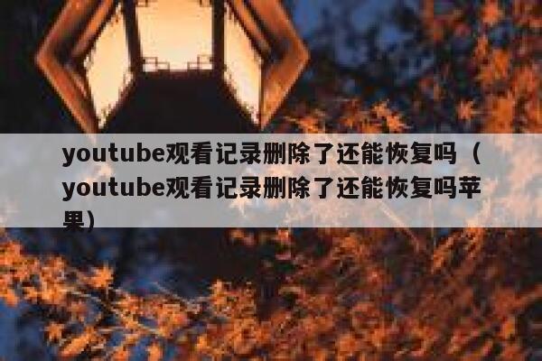 youtube观看记录删除了还能恢复吗（youtube观看记录删除了还能恢复吗苹果） 第1张