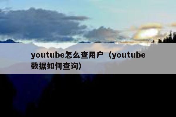 youtube怎么查用户(youtube数据如何查询) 第1张 youtube怎么查用户(youtube数据如何查询) 第1张
