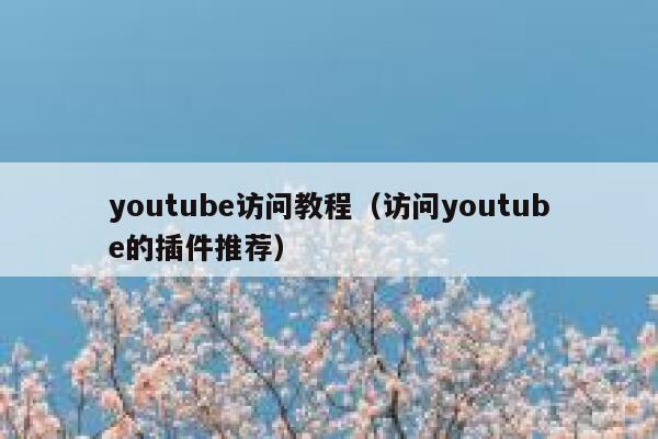 youtube访问教程（访问youtube的插件推荐） 第1张
