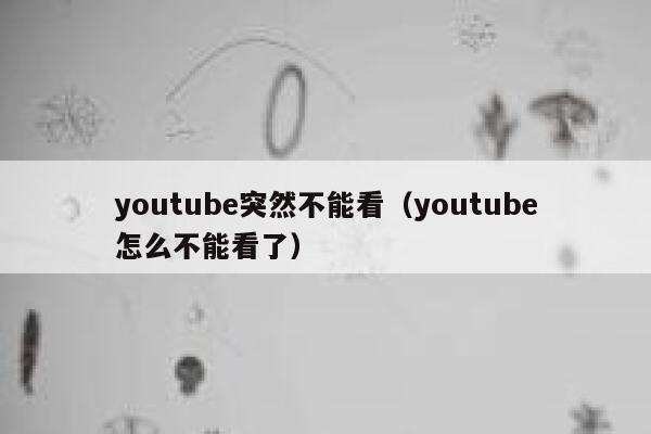 youtube突然不能看（youtube怎么不能看了） 第1张