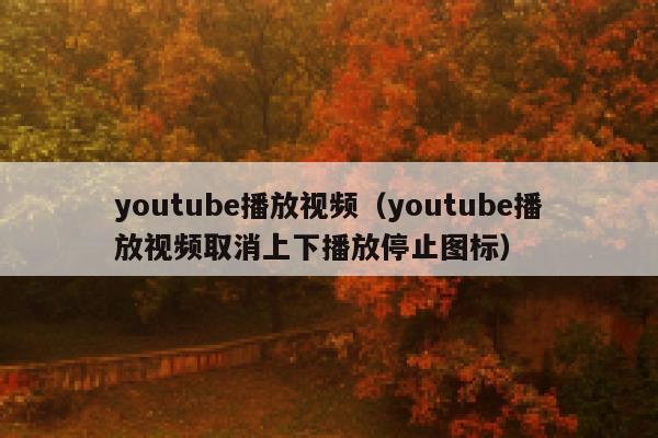youtube播放视频（youtube播放视频取消上下播放停止图标） 第1张