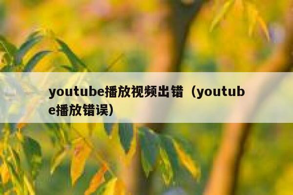 youtube播放视频出错（youtube播放错误） 第1张