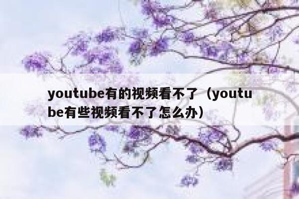 youtube有的视频看不了（youtube有些视频看不了怎么办） 第1张