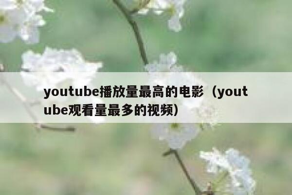 youtube播放量最高的电影（youtube观看量最多的视频） 第1张