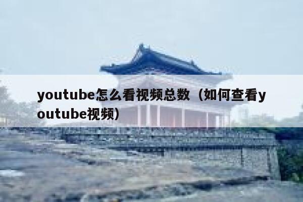 youtube怎么看视频总数（如何查看youtube视频） 第1张