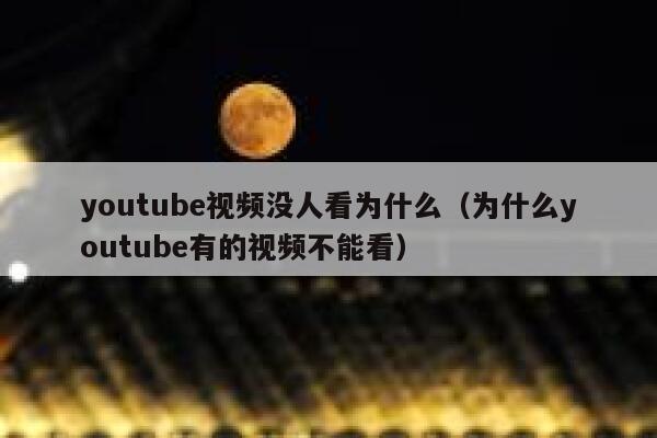 youtube视频没人看为什么（为什么youtube有的视频不能看） 第1张