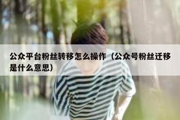 公众平台粉丝转移怎么操作（公众号粉丝迁移是什么意思） 第1张