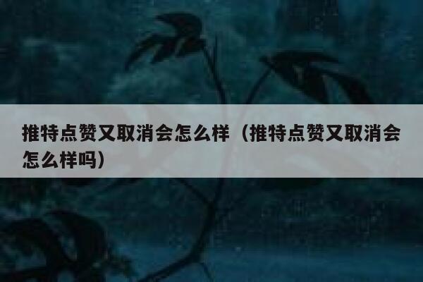 推特点赞又取消会怎么样（推特点赞又取消会怎么样吗） 第1张