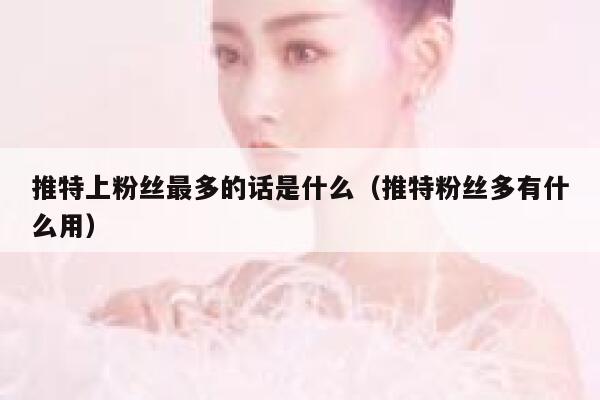 推特上粉丝最多的话是什么（推特粉丝多有什么用） 第1张