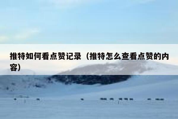 推特如何看点赞记录（推特怎么查看点赞的内容） 第1张