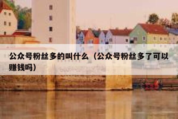 公众号粉丝多的叫什么（公众号粉丝多了可以赚钱吗） 第1张