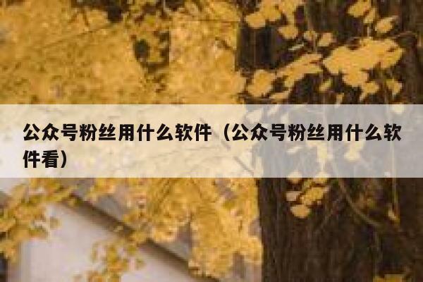 公众号粉丝用什么软件（公众号粉丝用什么软件看） 第1张