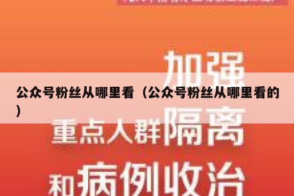 公众号粉丝从哪里看（公众号粉丝从哪里看的） 第1张
