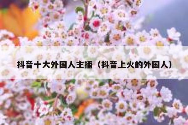 抖音十大外国人主播（抖音上火的外国人） 第1张
