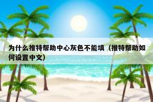 为什么推特帮助中心灰色不能填（推特帮助如何设置中文） 第1张