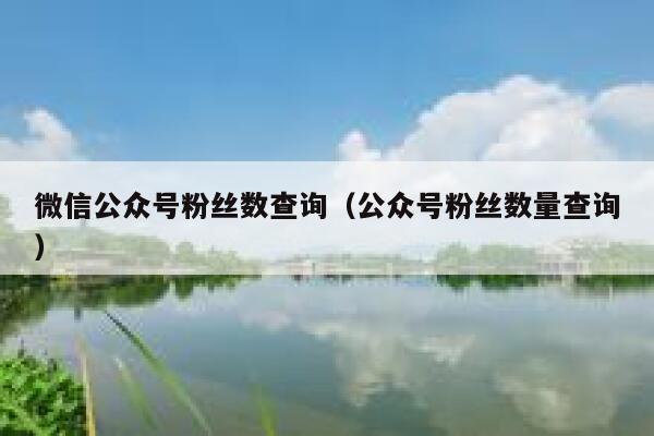 微信公众号粉丝数查询（公众号粉丝数量查询） 第1张