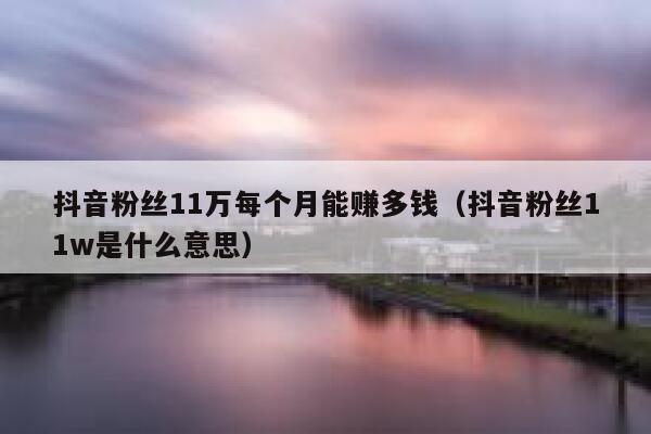 抖音粉丝11万每个月能赚多钱（抖音粉丝11w是什么意思） 第1张
