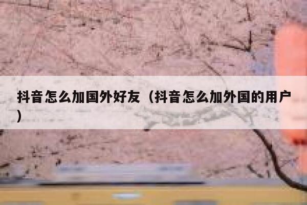 抖音怎么加国外好友（抖音怎么加外国的用户） 第1张