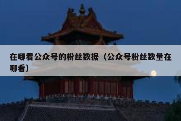 在哪看公众号的粉丝数据（公众号粉丝数量在哪看） 第1张