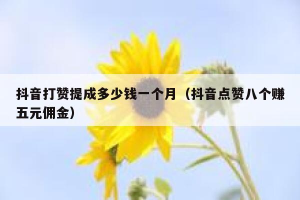 抖音打赞提成多少钱一个月（抖音点赞八个赚五元佣金） 第1张