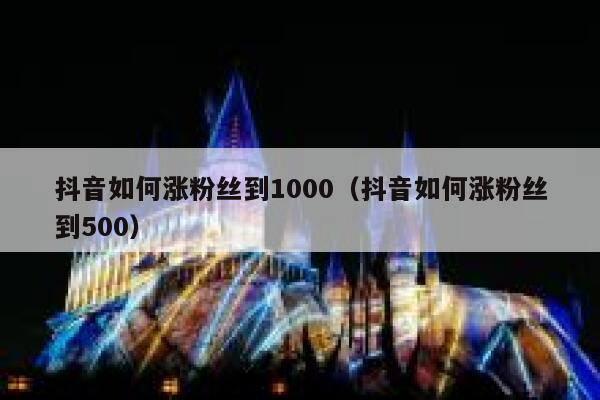 抖音如何涨粉丝到1000（抖音如何涨粉丝到500） 第1张