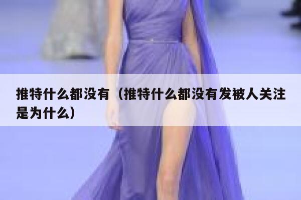 推特什么都没有（推特什么都没有发被人关注是为什么） 第1张