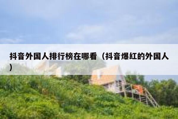 抖音外国人排行榜在哪看（抖音爆红的外国人） 第1张