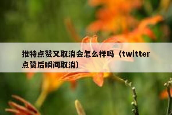 推特点赞又取消会怎么样吗（twitter点赞后瞬间取消） 第1张