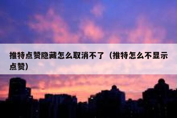 推特点赞隐藏怎么取消不了（推特怎么不显示点赞） 第1张
