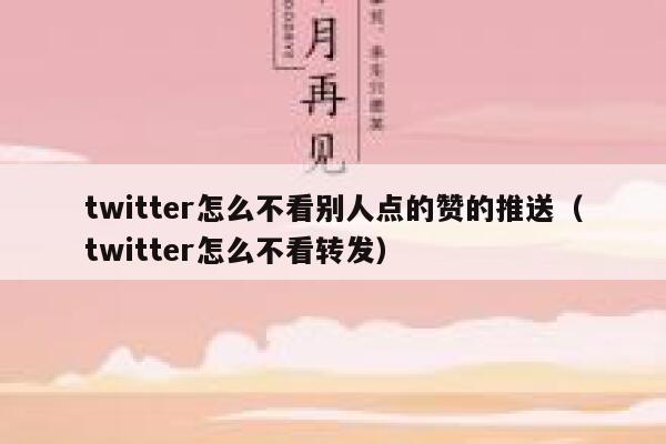 twitter怎么不看别人点的赞的推送（twitter怎么不看转发） 第1张