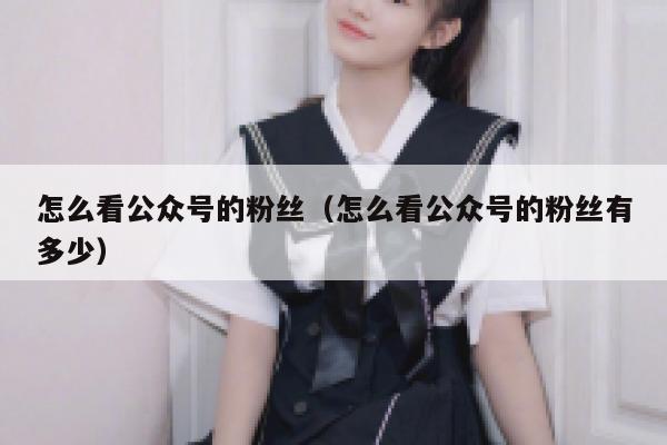 怎么看公众号的粉丝（怎么看公众号的粉丝有多少） 第1张