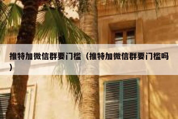 推特加微信群要门槛（推特加微信群要门槛吗） 第1张