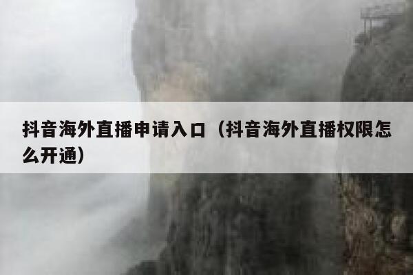 抖音海外直播申请入口（抖音海外直播权限怎么开通） 第1张