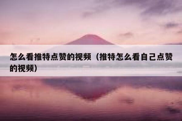 怎么看推特点赞的视频（推特怎么看自己点赞的视频） 第1张