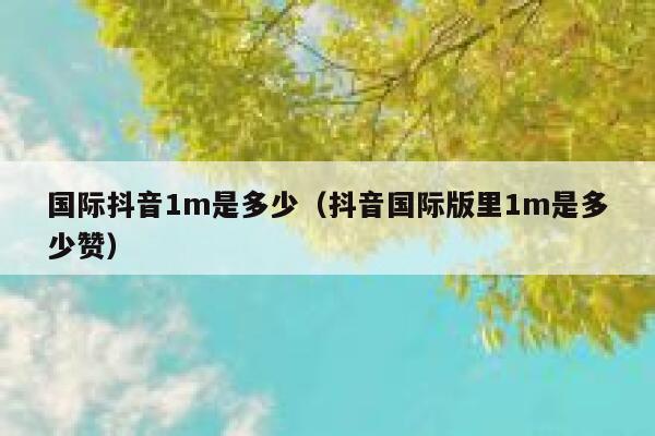 国际抖音1m是多少（抖音国际版里1m是多少赞） 第1张