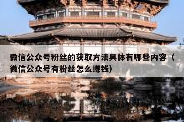微信公众号粉丝的获取方法具体有哪些内容（微信公众号有粉丝怎么赚钱） 第1张