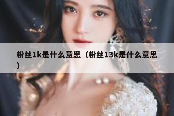 粉丝1k是什么意思（粉丝13k是什么意思） 第1张