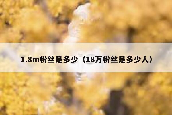 1.8m粉丝是多少（18万粉丝是多少人） 第1张