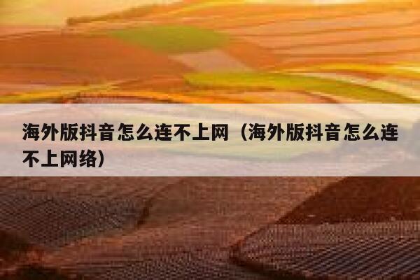 海外版抖音怎么连不上网（海外版抖音怎么连不上网络） 第1张