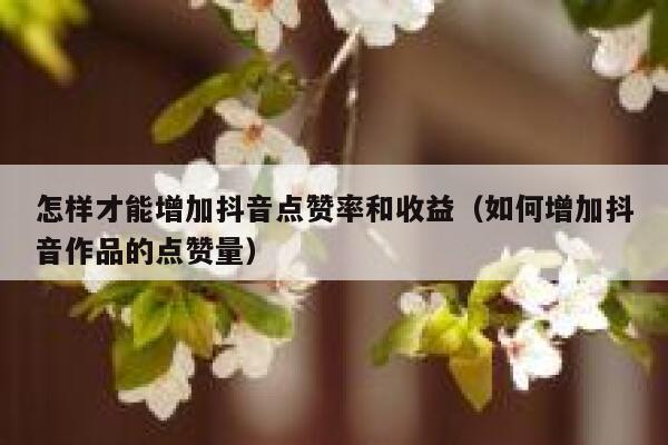 怎样才能增加抖音点赞率和收益（如何增加抖音作品的点赞量） 第1张