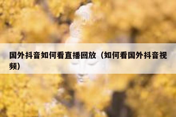 国外抖音如何看直播回放（如何看国外抖音视频） 第1张