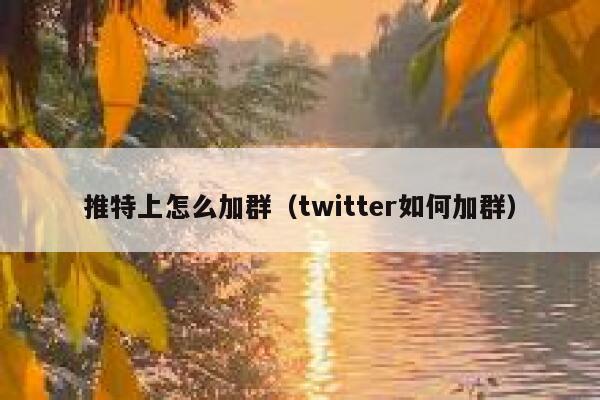 推特上怎么加群（twitter如何加群） 第1张