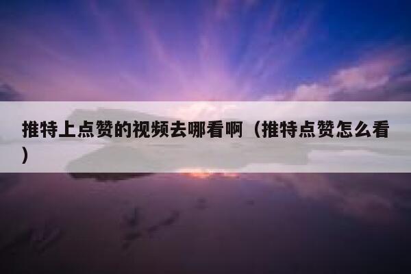 推特上点赞的视频去哪看啊（推特点赞怎么看） 第1张