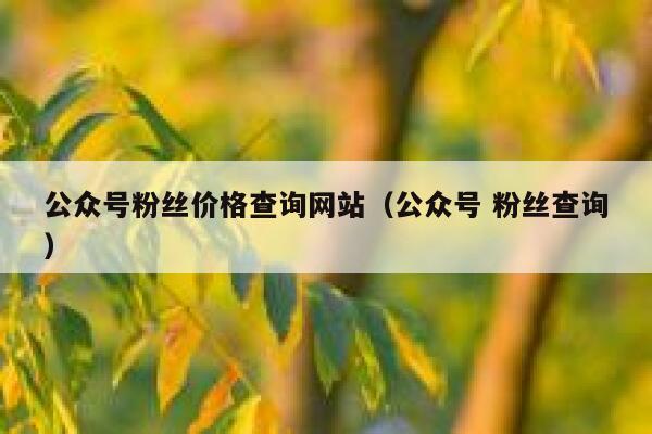 公众号粉丝价格查询网站（公众号 粉丝查询） 第1张