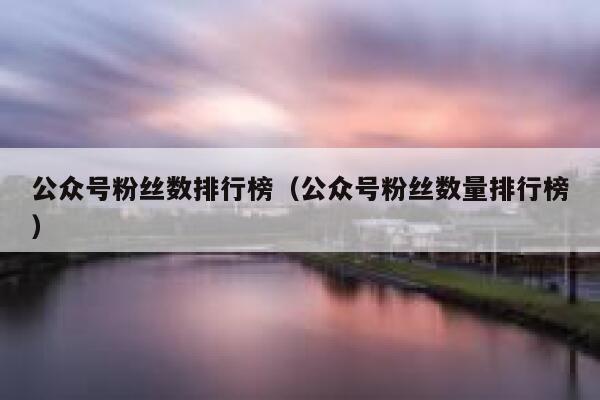 公众号粉丝数排行榜（公众号粉丝数量排行榜） 第1张