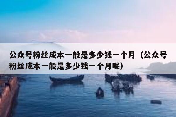 公众号粉丝成本一般是多少钱一个月（公众号粉丝成本一般是多少钱一个月呢） 第1张